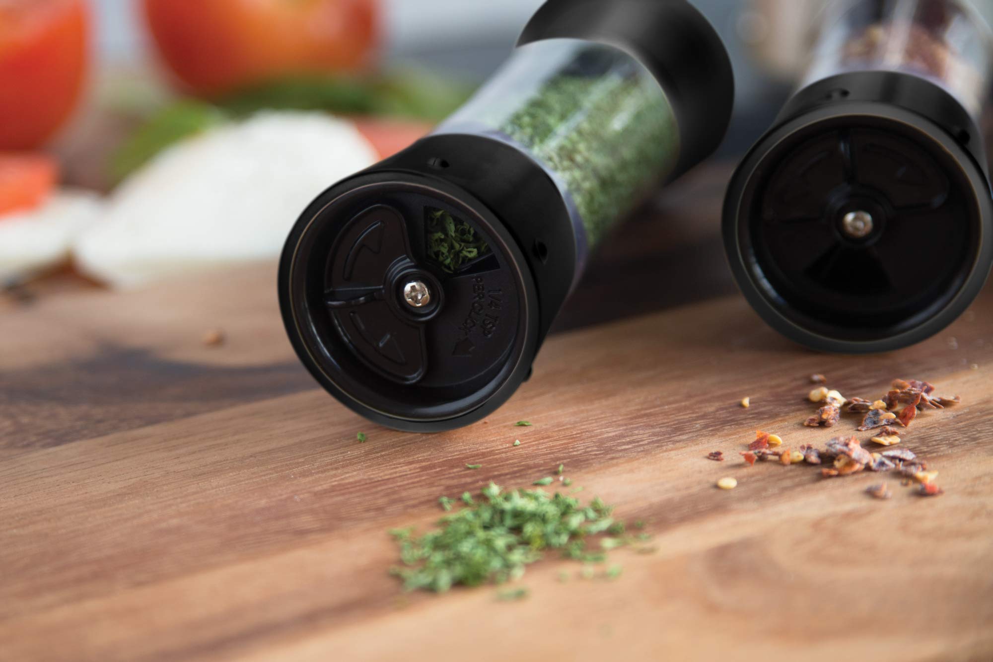 Kitchen Art Elite Auto-Measure Spice Professional 8 Compartments Black 7.45 x 7.45 x 8.25 inches